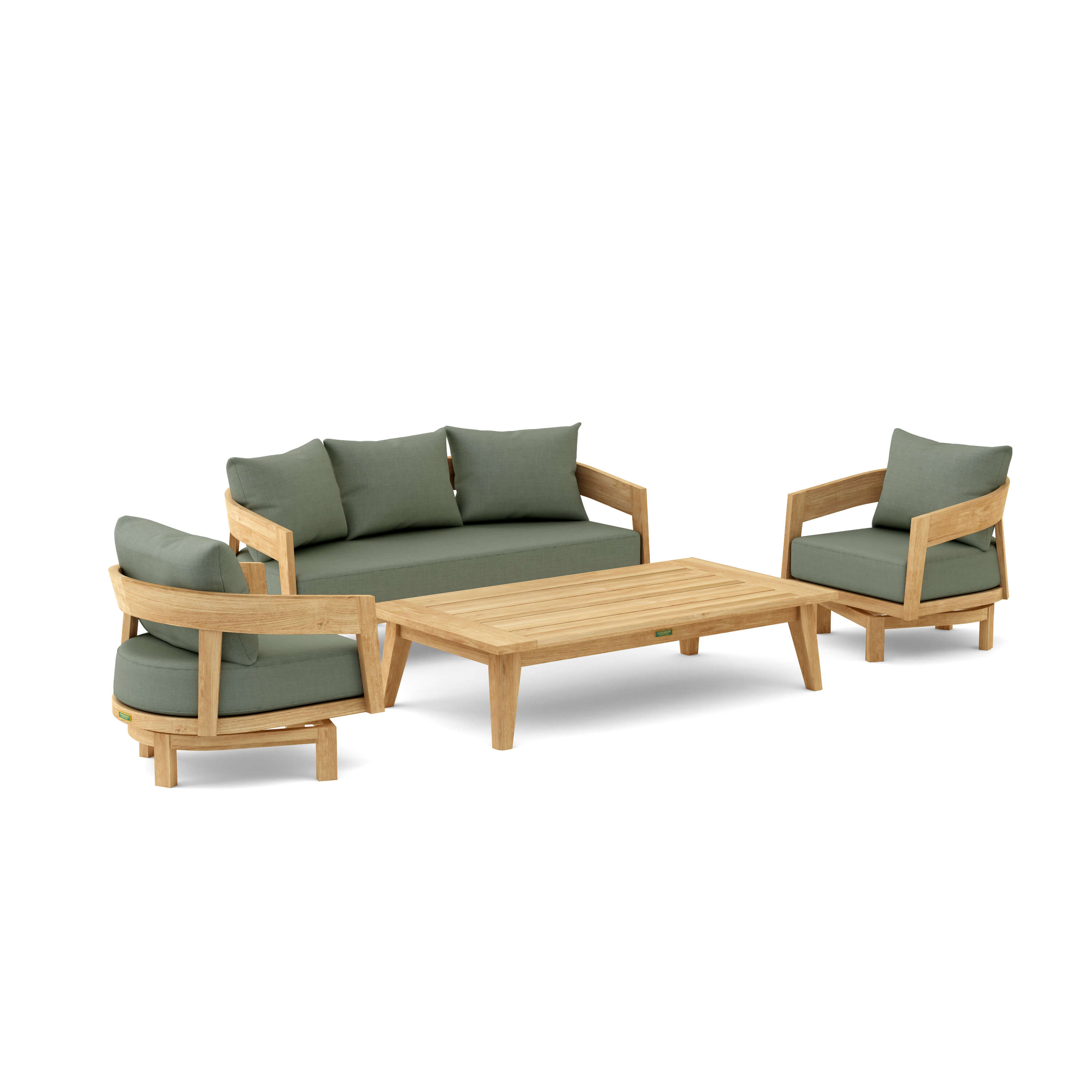 Anderson Teak Toscana 4-pc Deep Seating Swivel Set SET-370