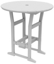 Seaside Coastline Cafe Round Bar Table – Outdoor Bar Height Patio Table