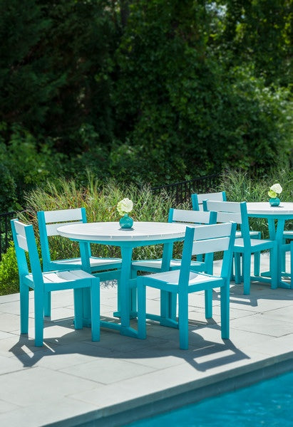Seaside Coastline Cafe Round Dining Table – Modern Outdoor Patio Table