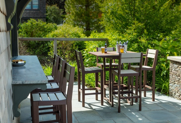 Seaside Coastline Cafe Square Bar Table – Outdoor Bar Height Patio Table