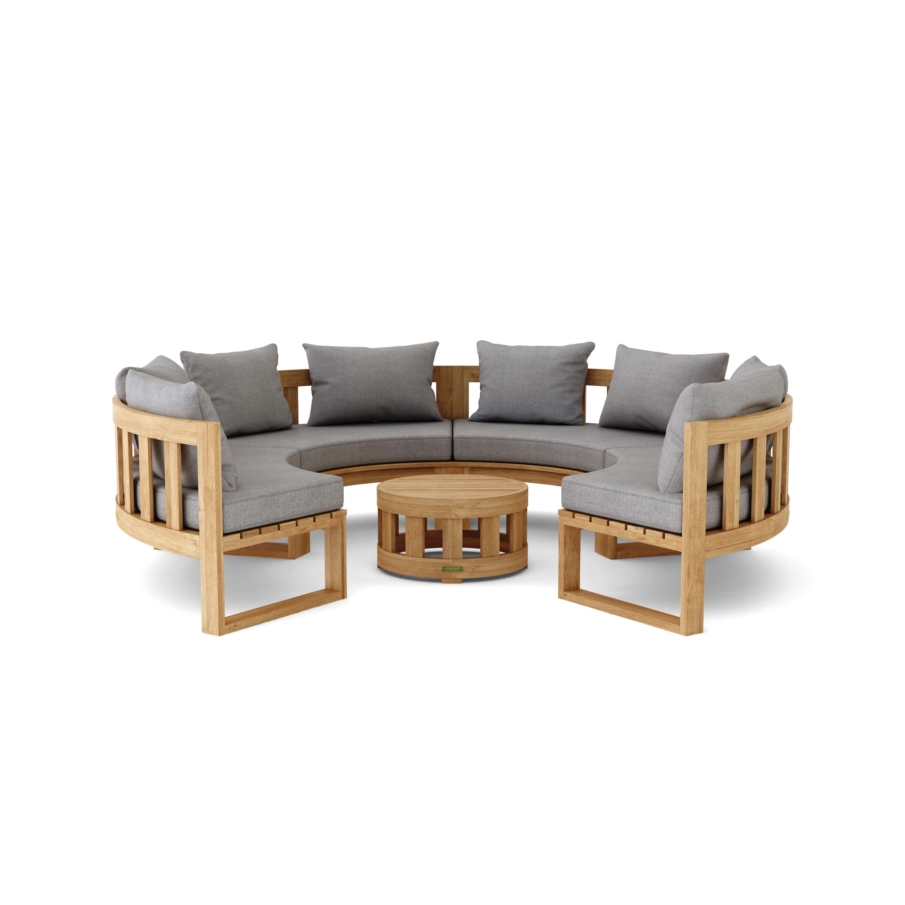 Anderson Teak – Circular Modular Deep Seating Set 810 – 8-Person Teak Sofa Set