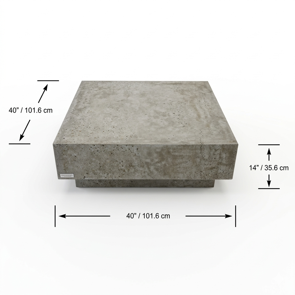 Elementi Colorado 40″ Square Concrete Coffee Table