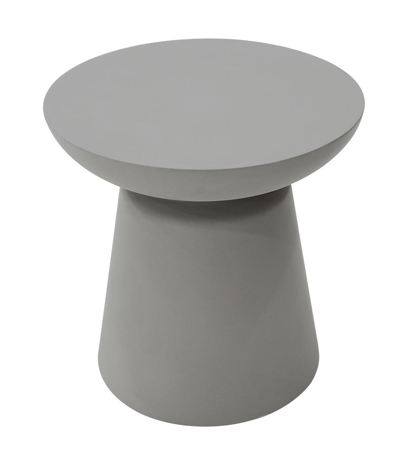 Elementi Home Kylix 20″ Round Slate Black Concrete Side Table