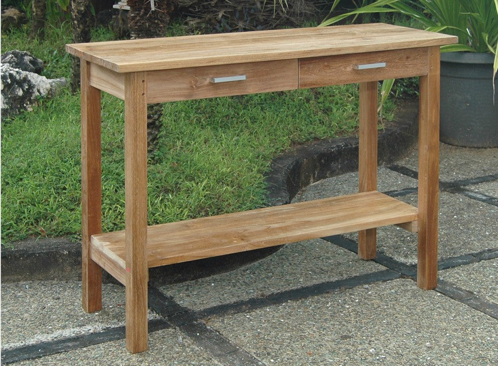 Anderson Teak Atlanta Serving Table – Solid Teak Outdoor Console Table