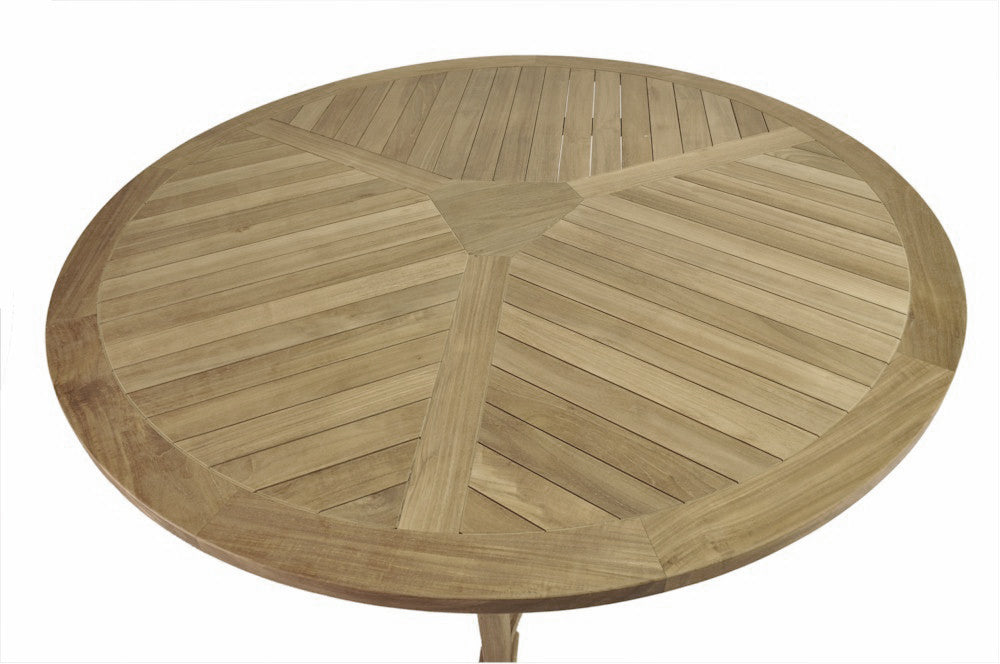 Anderson Teak Mission 51″ Round Dining Table – Solid Teak Outdoor Patio Table