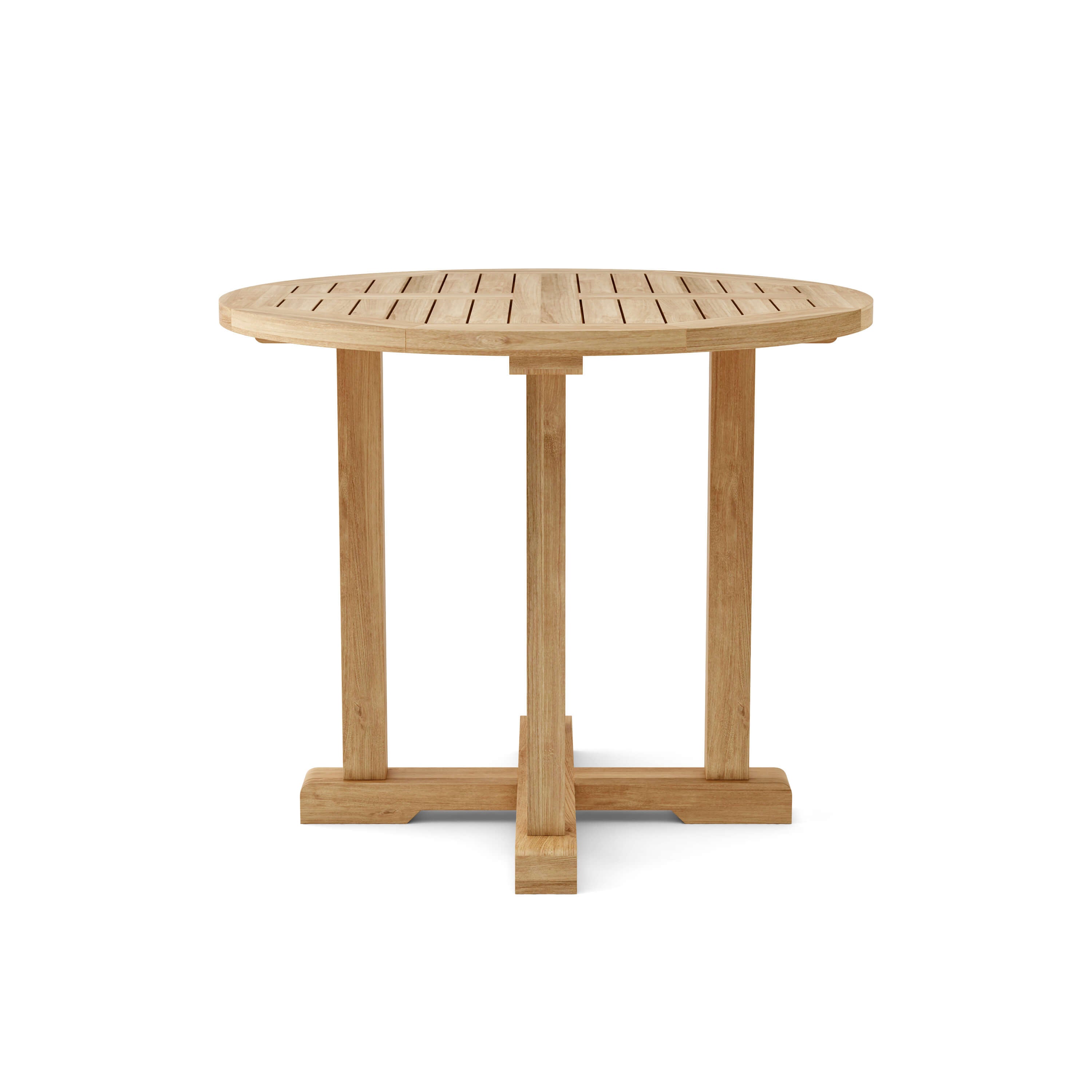 Anderson Teak Montage 35″ Round Bistro Table – Folding Teak Outdoor Patio Table