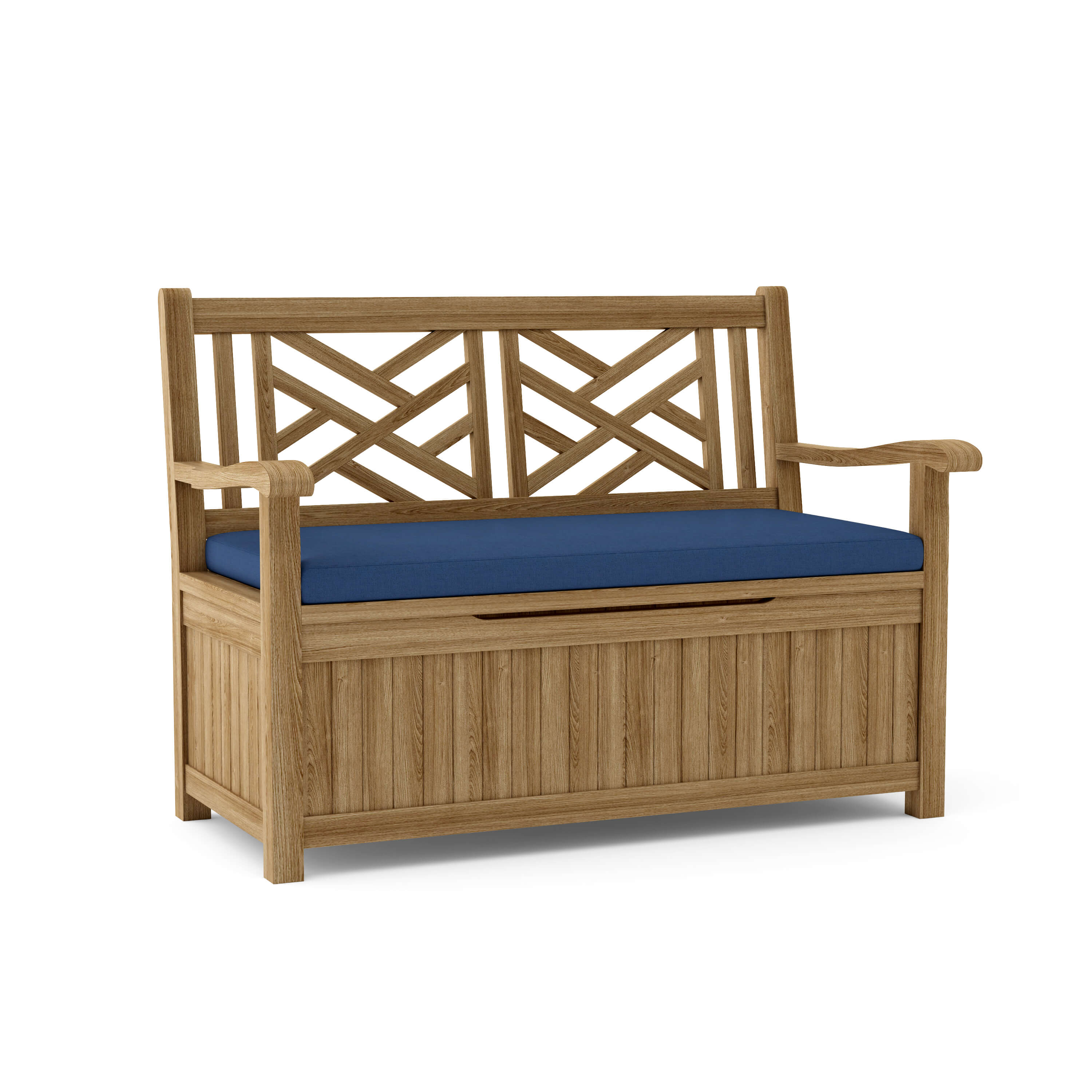 Anderson Teak Vilano Storage Bench – Solid Teak Outdoor Bench with Hidden Storage