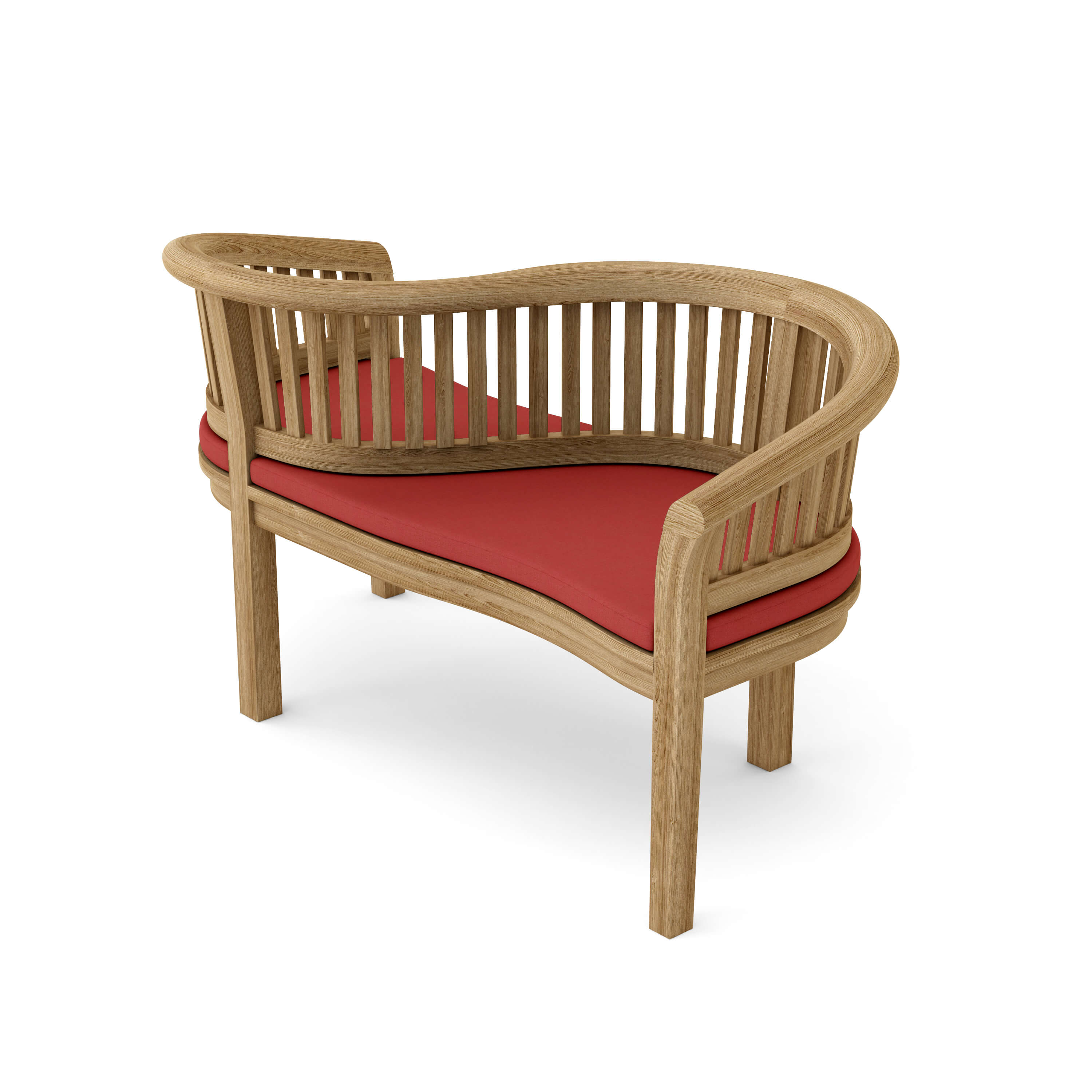 Anderson Teak Curve Love Seat Bench – Solid Teak Outdoor Peanut-Style Garden Bench