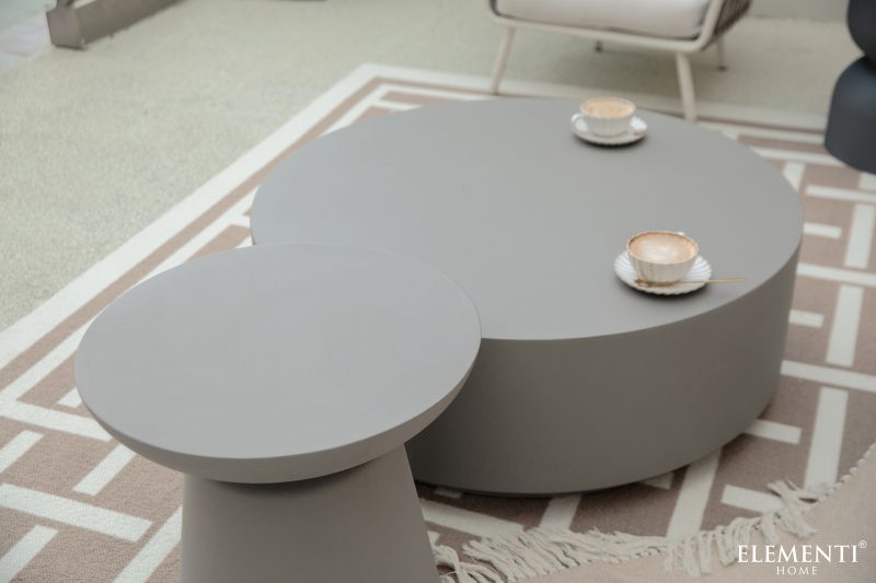Elementi Rome 40″ Round Concrete Coffee Table