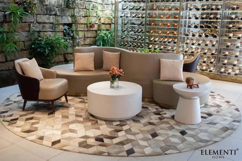 Elementi Rome 34″ Square Concrete White Coffee Table