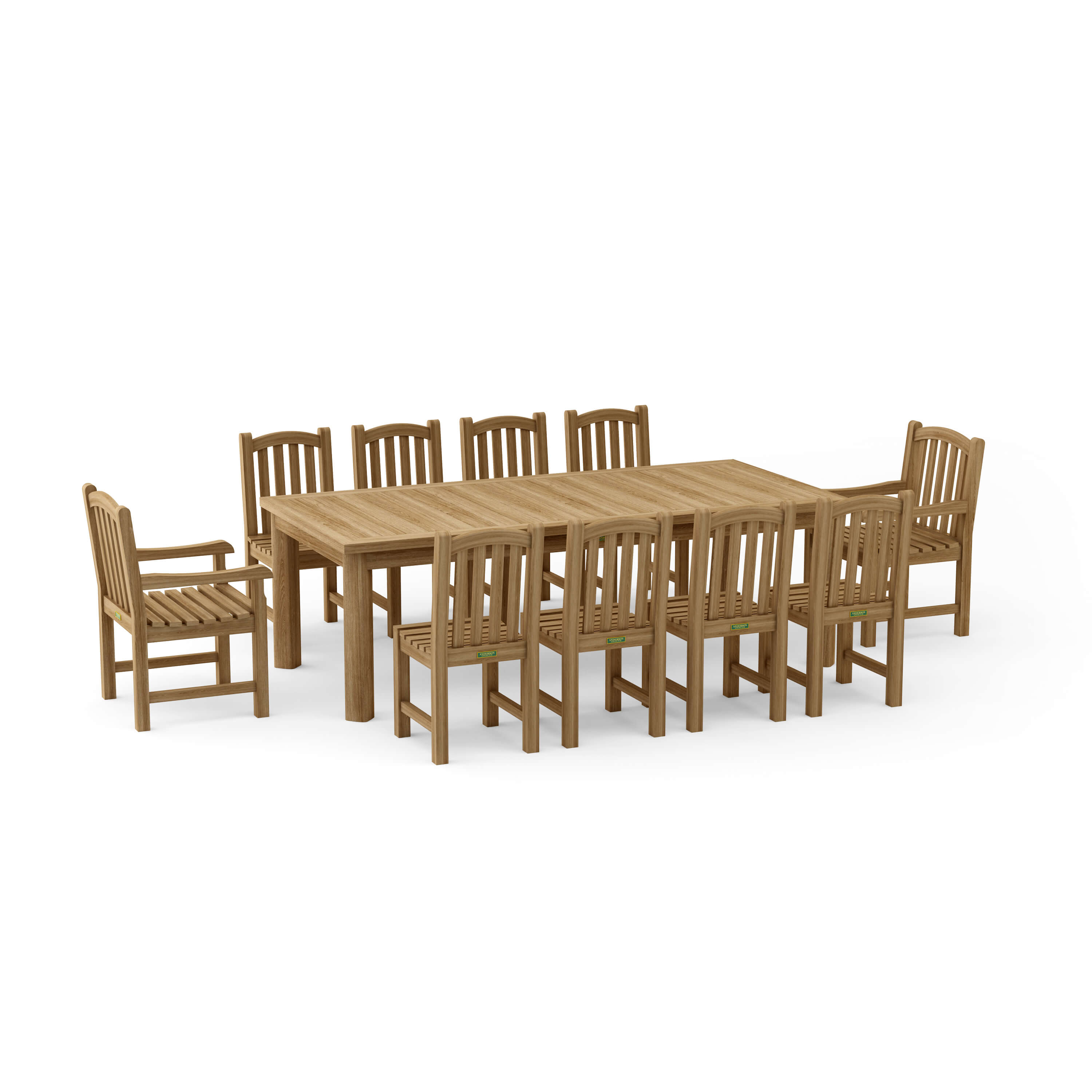 Anderson Teak Chelsea Rectangular Dining Table SET-319 11-pc