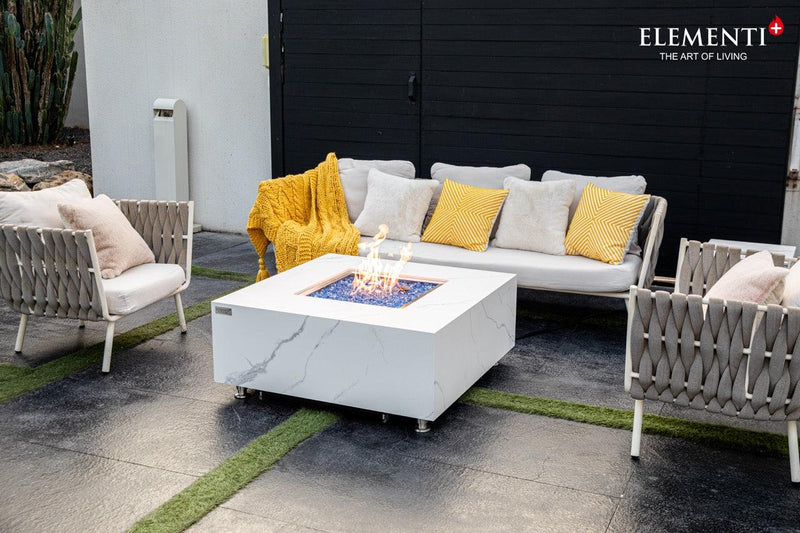 Elementi Plus Bianco Porcelain Fire Table