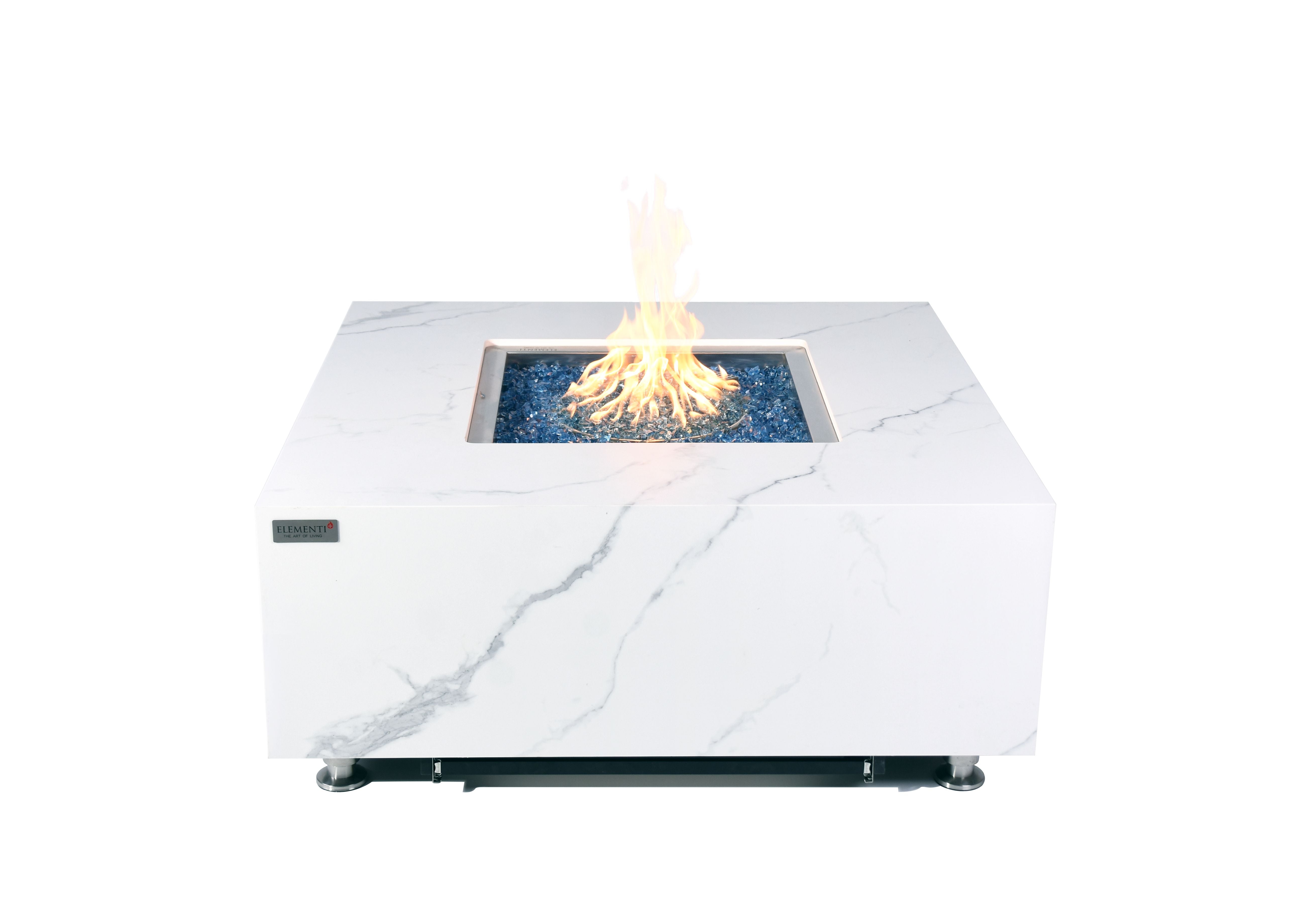Elementi Plus Bianco Porcelain Fire Table