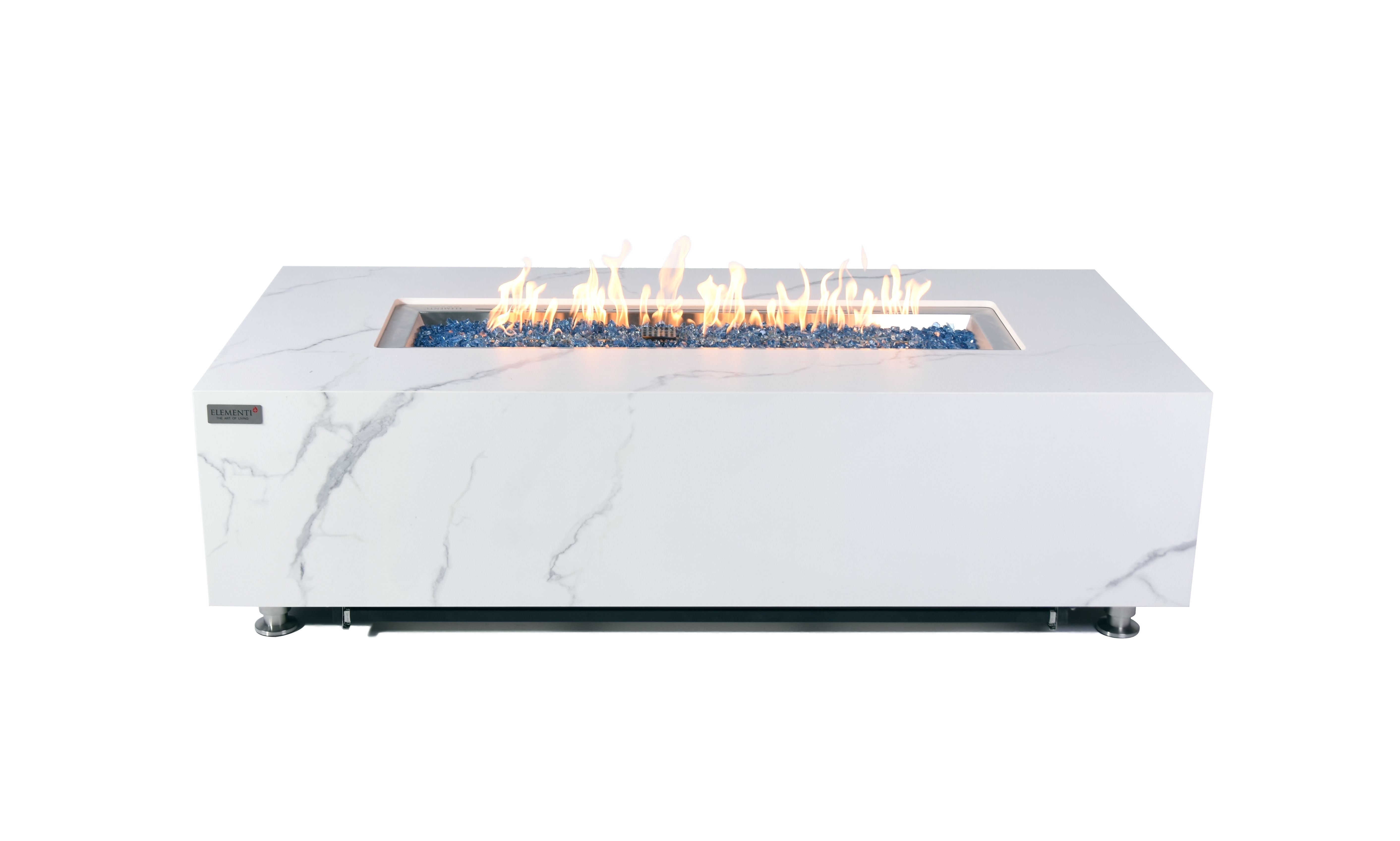 Elementi Plus Carrara Porcelain Fire Table