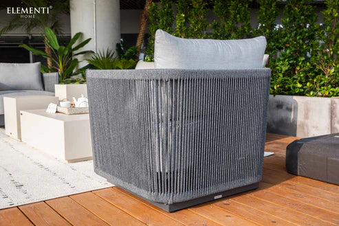 Elementi Capri 32″ Square Aluminum Rope Outdoor Lounge Chair
