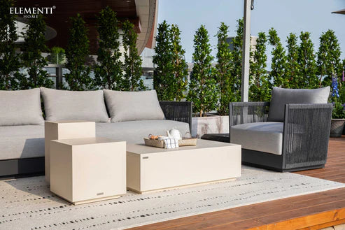 Elementi Capri 32″ Square Aluminum Rope Outdoor Lounge Chair