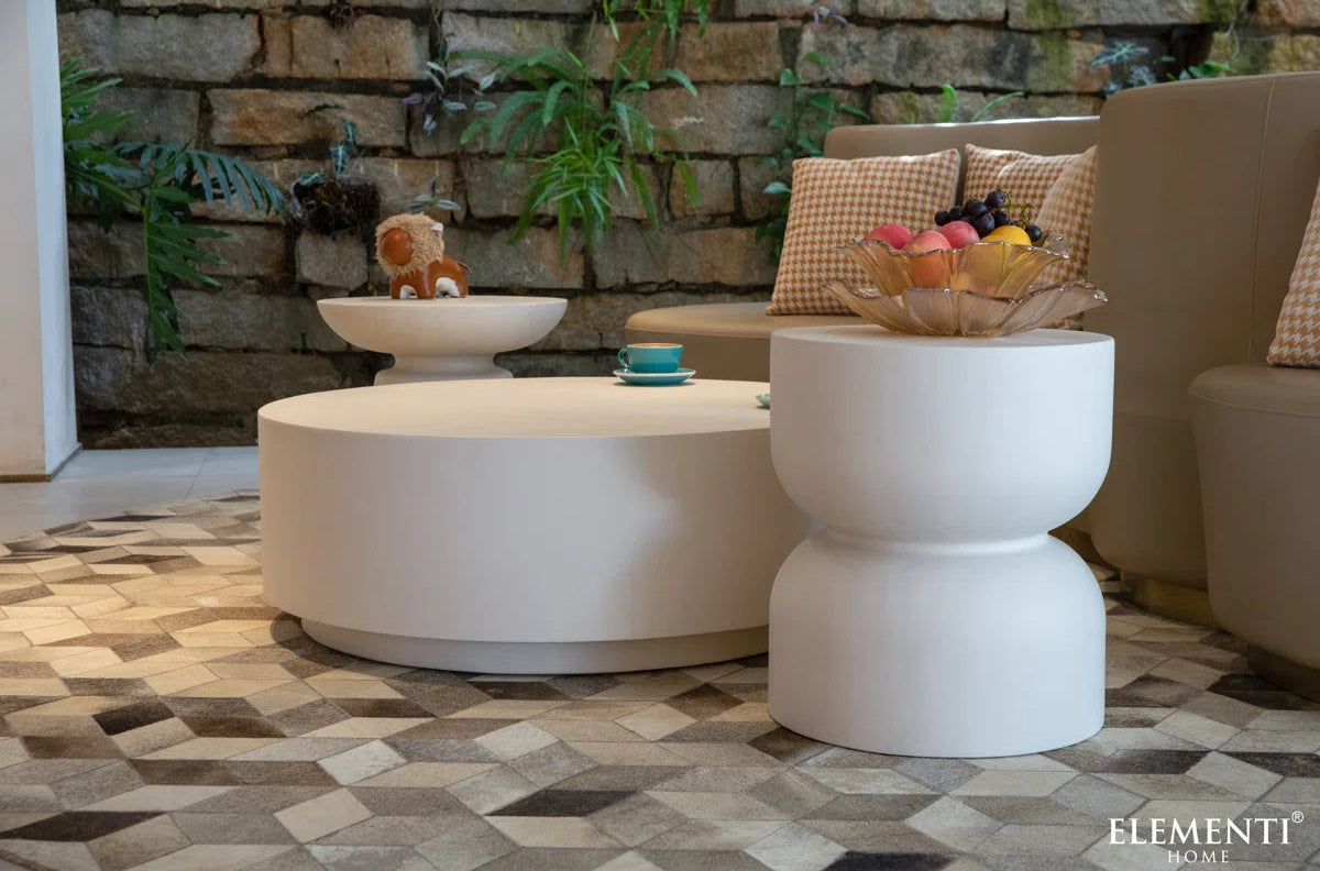 Elementi Home Chronos 18″ Round Concrete Side Table