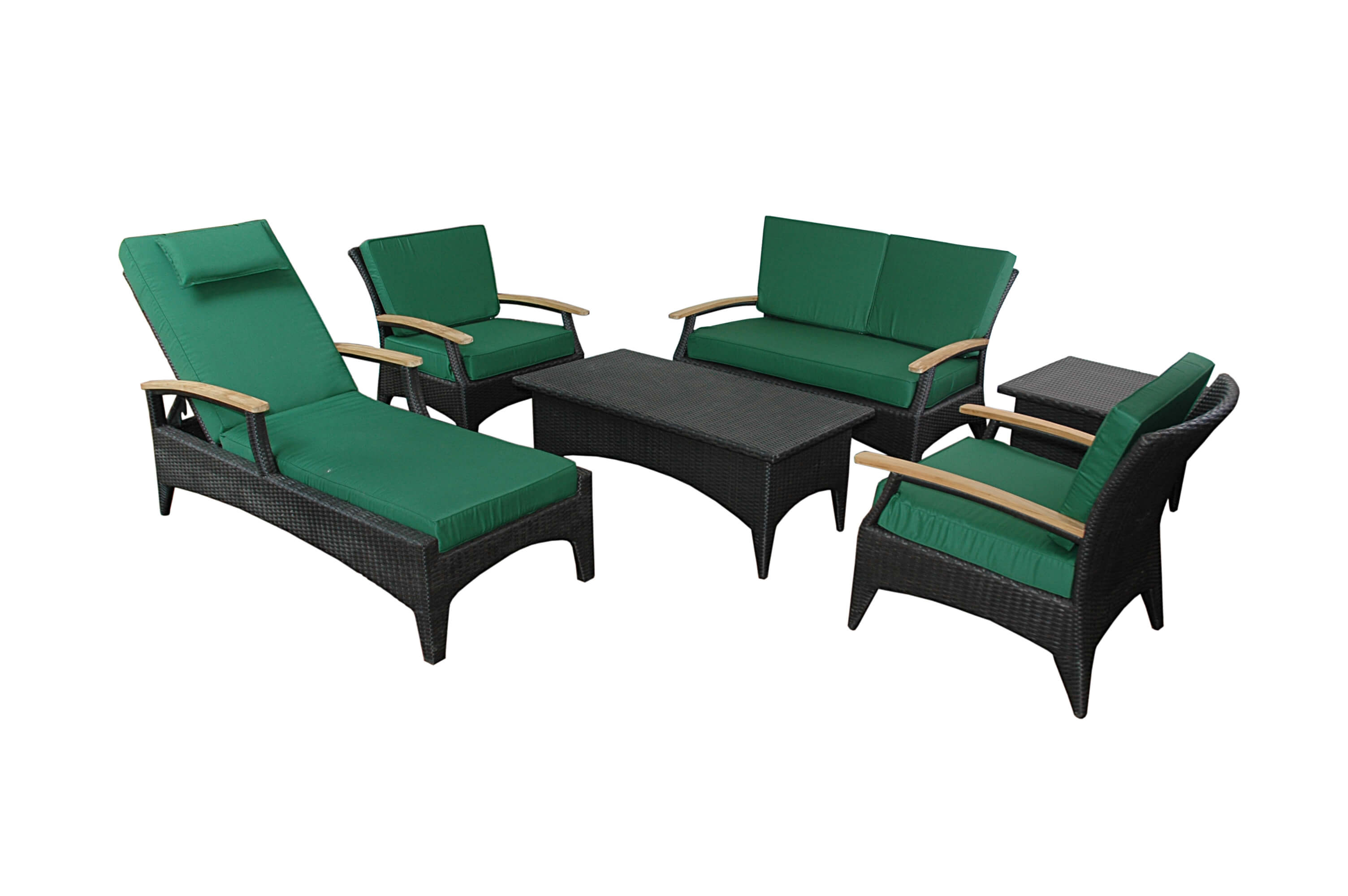 Anderson Teak Bellagio 5-Piece Outdoor Deep Seating Set All-Weather Wicker Lounge Set