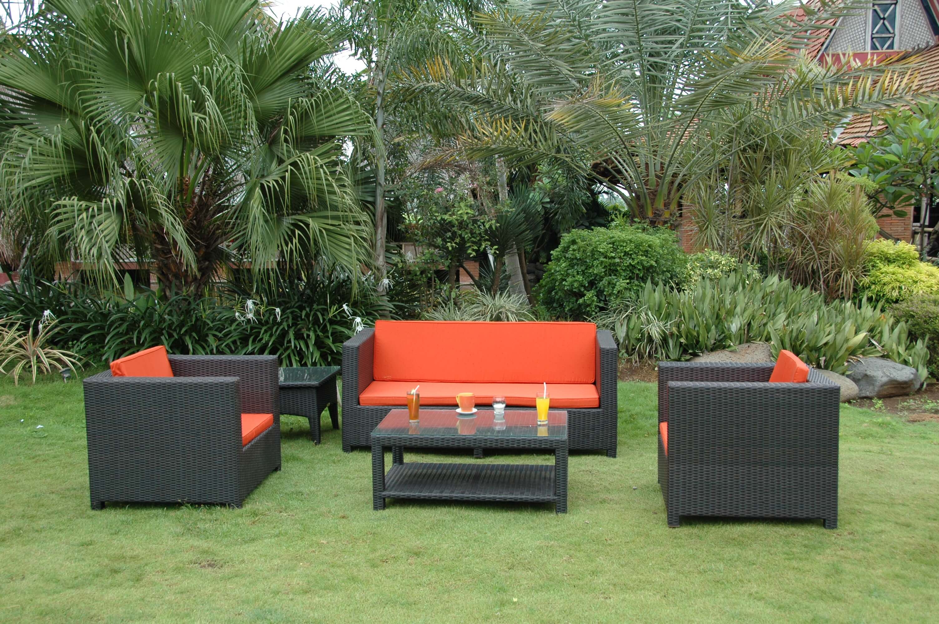 Anderson Teak Coto de Casa 4-Piece Outdoor Deep Seating Set Wicker Conversation Set