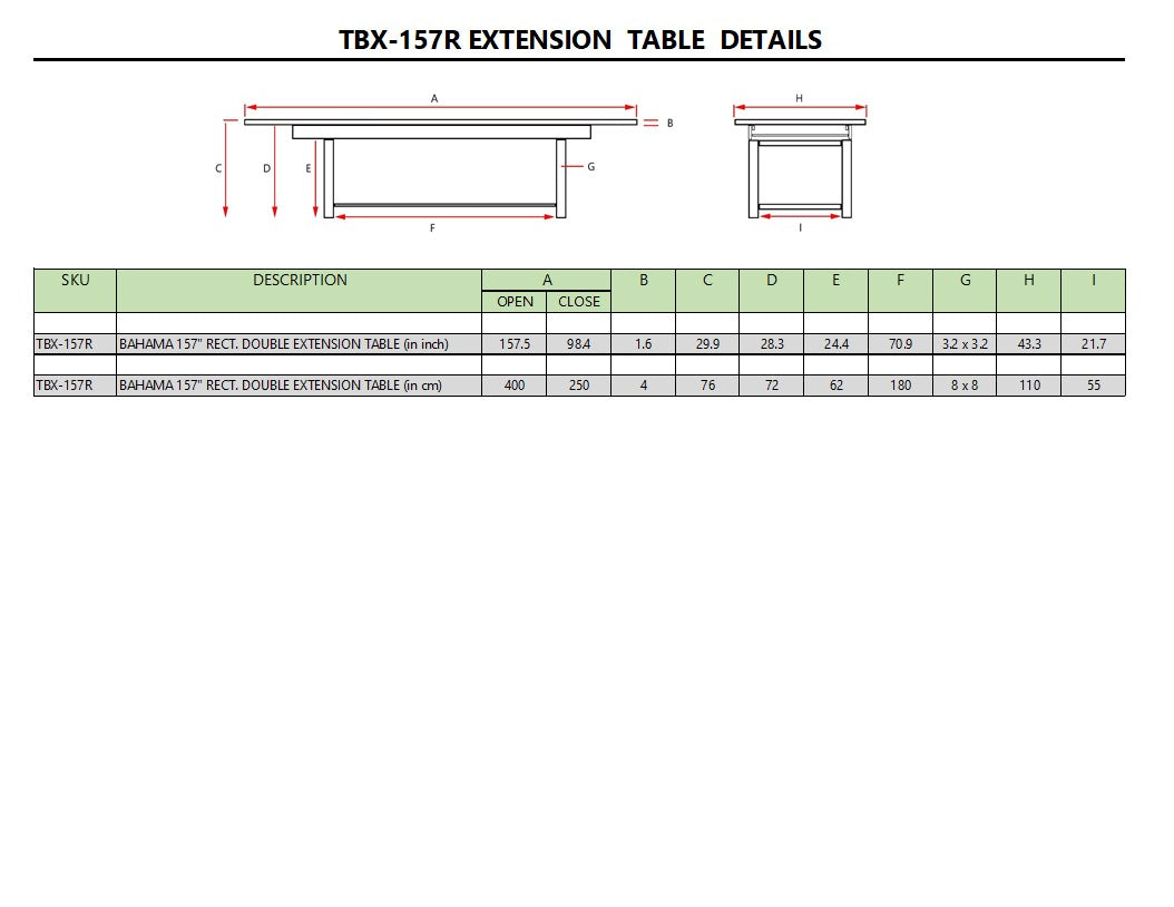 Anderson Teak Bahama 157″ Double Extension Dining Table – Extra Large Teak Patio Table