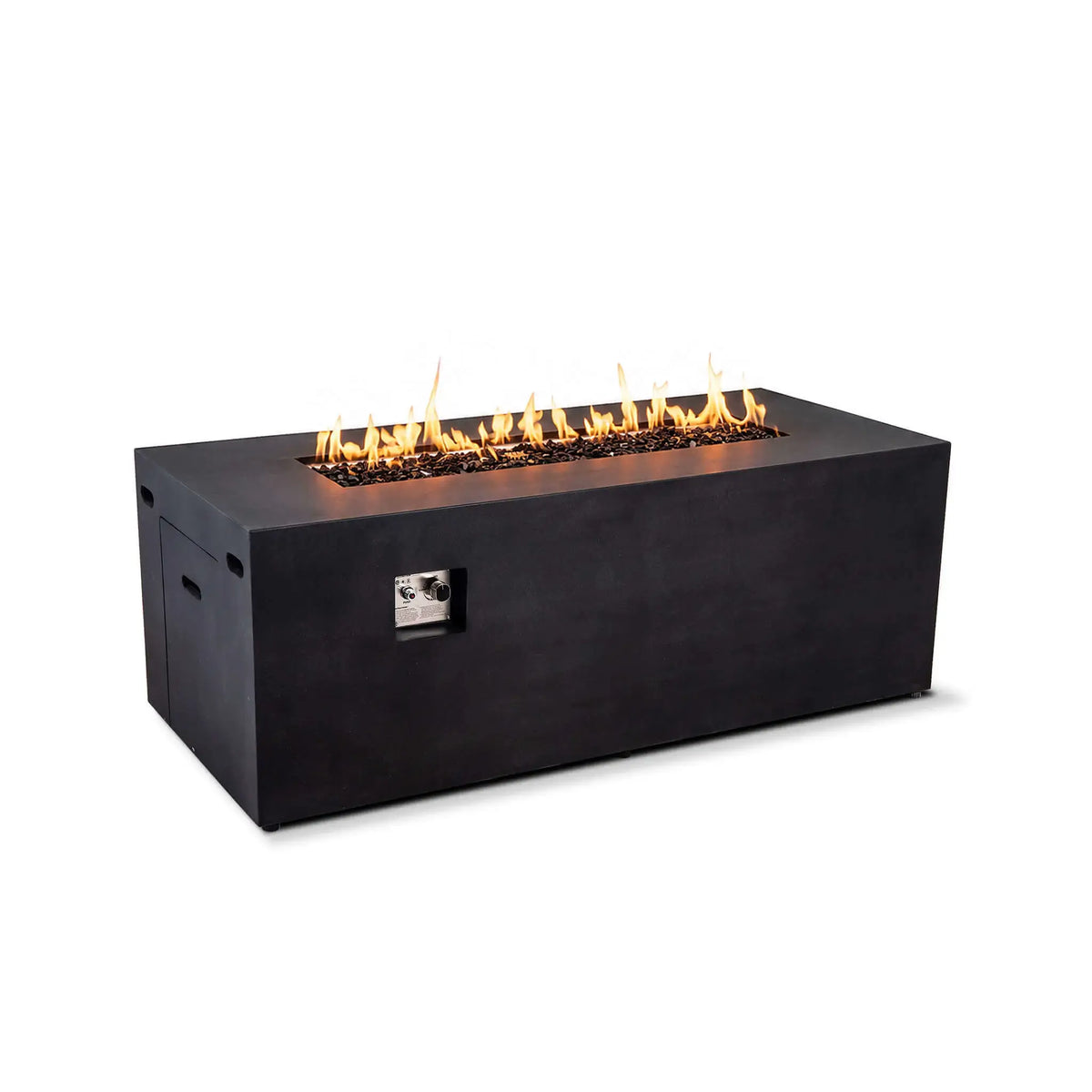 Flame Havens 68" x 30" Rectangle GFRC Concrete Propane Gas Fire Pit with Hidden Tank Drawer