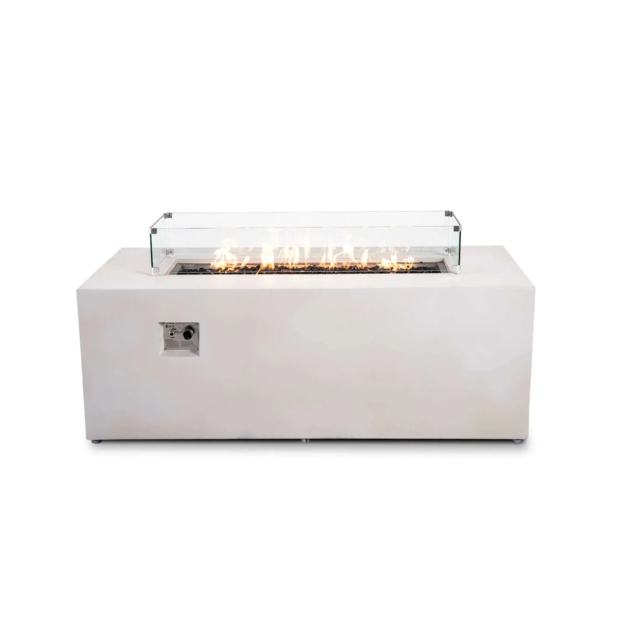 Flame Havens 68" x 30" Rectangle GFRC Concrete Propane Gas Fire Pit with Hidden Tank Drawer