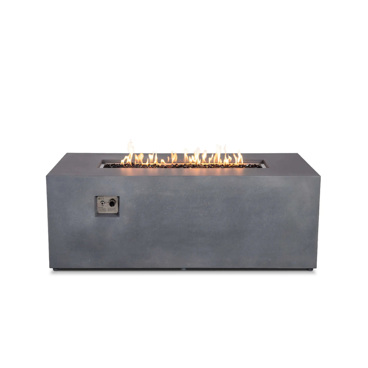 Flame Havens 68" x 30" Rectangle GFRC Concrete Propane Gas Fire Pit with Hidden Tank Drawer