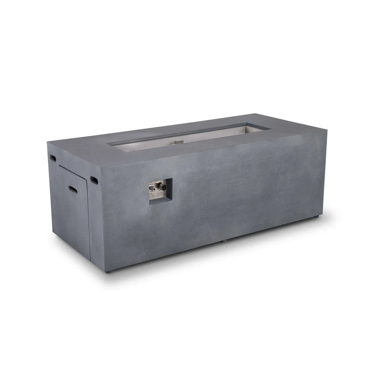 Flame Havens 68" x 30" Rectangle GFRC Concrete Propane Gas Fire Pit with Hidden Tank Drawer