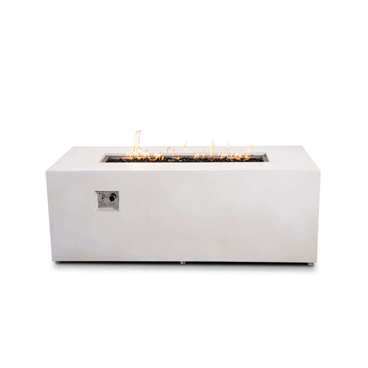 Flame Havens 68" x 30" Rectangle GFRC Concrete Propane Gas Fire Pit with Hidden Tank Drawer