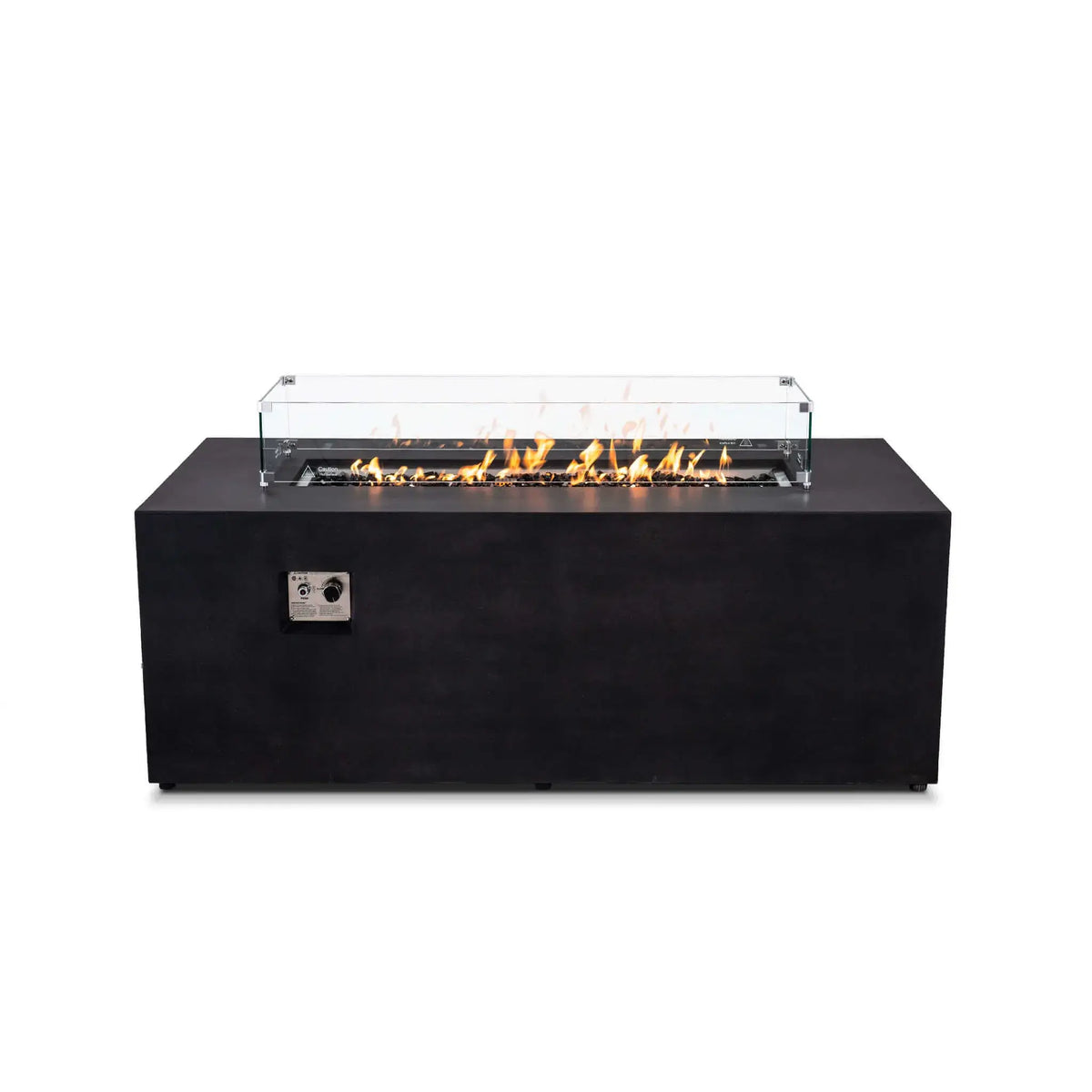 Flame Havens 68" x 30" Rectangle GFRC Concrete Propane Gas Fire Pit with Hidden Tank Drawer