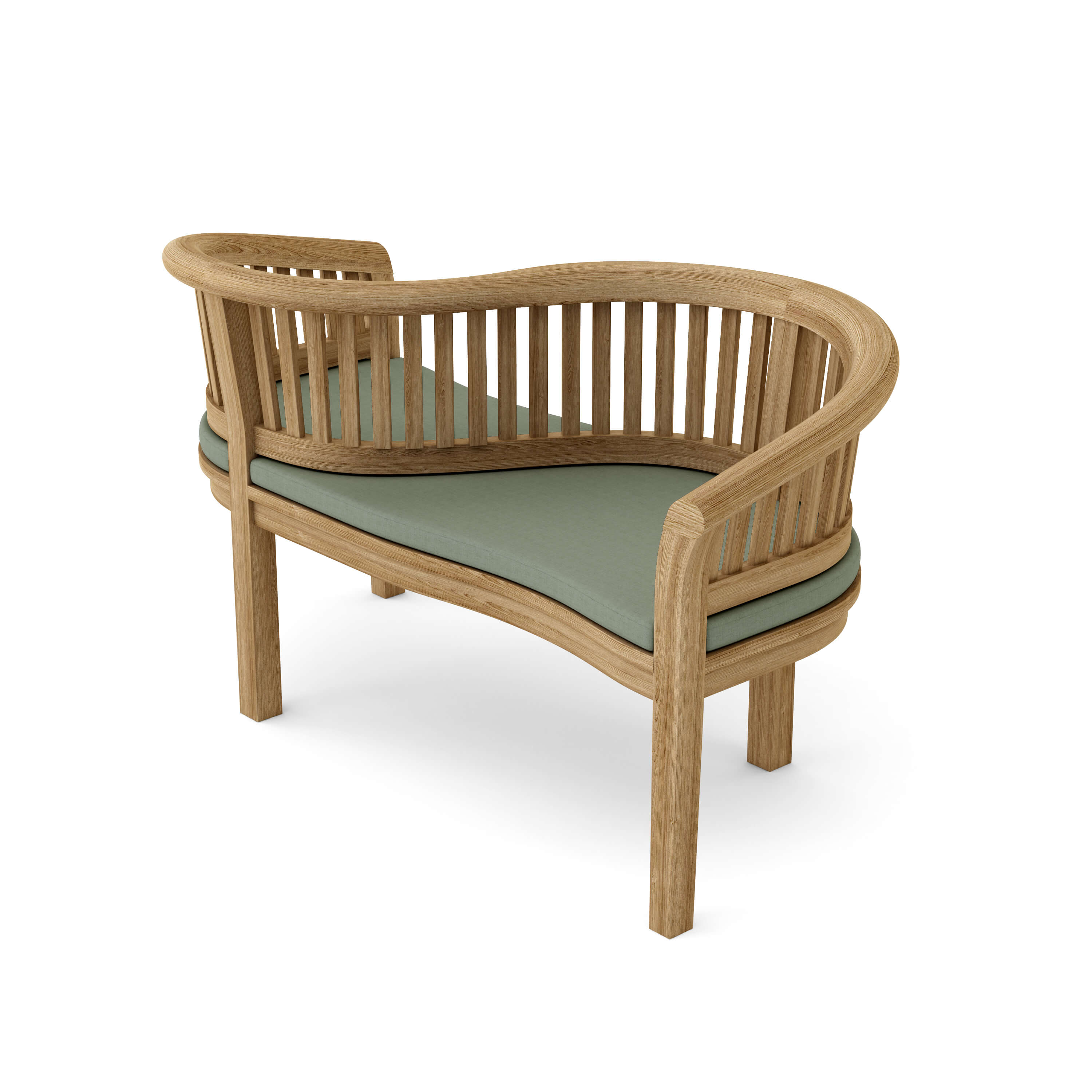 Anderson Teak Curve Love Seat Bench – Solid Teak Outdoor Peanut-Style Garden Bench