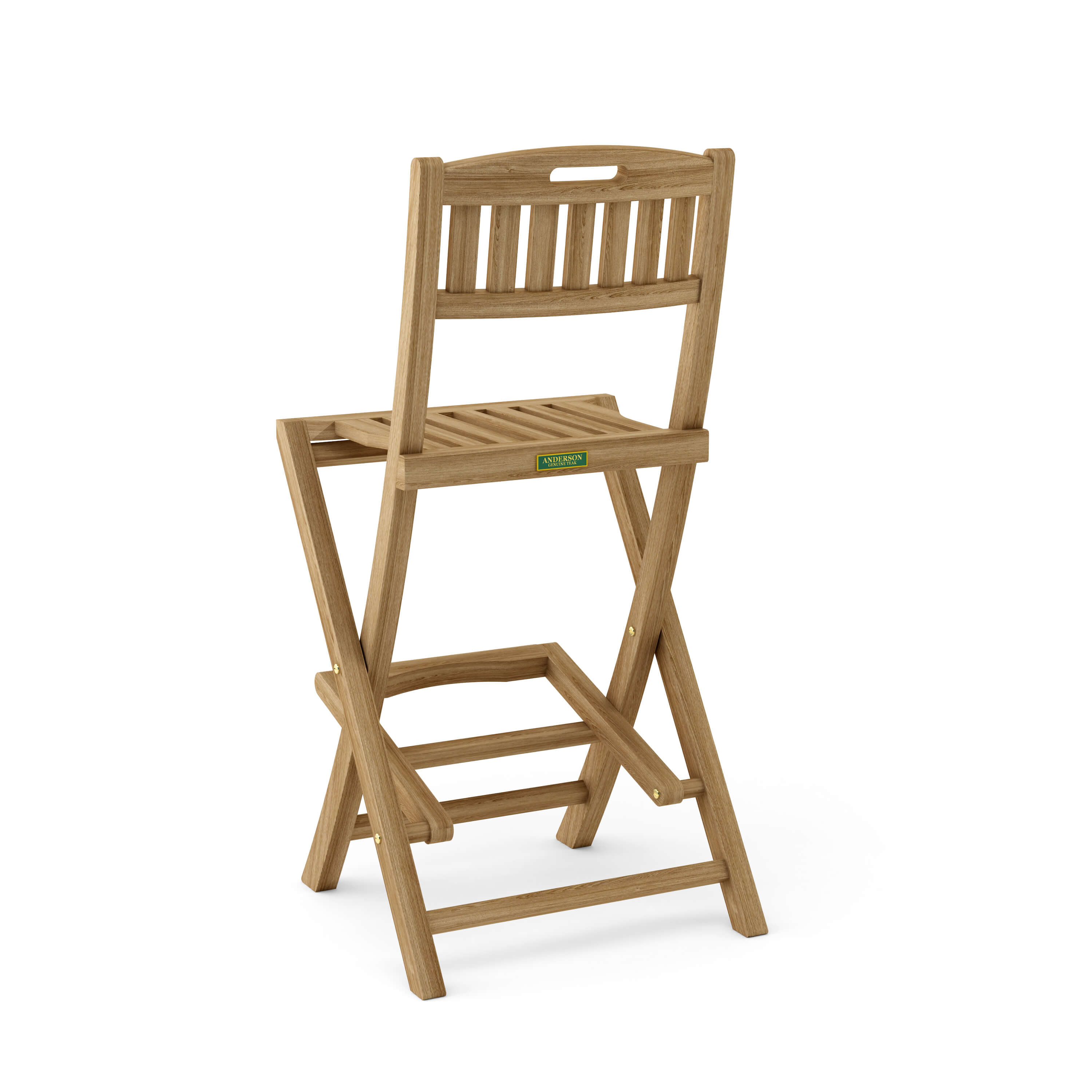 Anderson Teak Altavista Folding Bar Chair – Teak Outdoor Bar Seating
