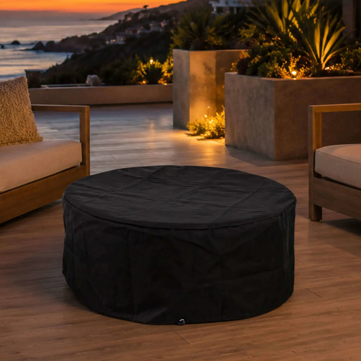 Flame Havens 36” Round Natural Gas GFRC Fire Pit