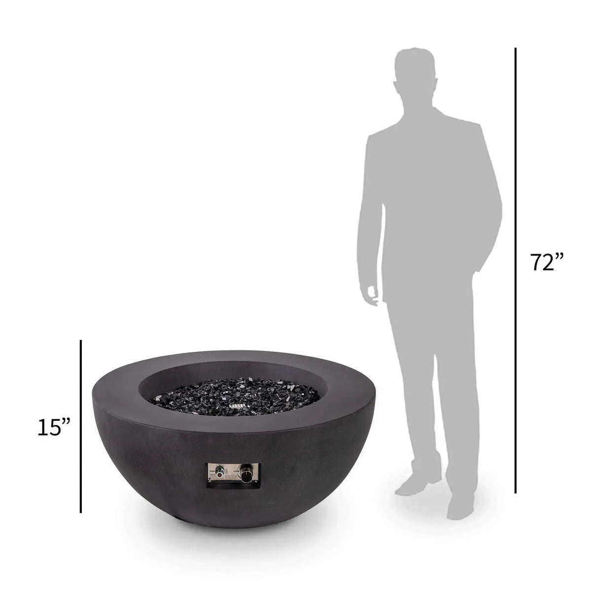 Flame Havens 36” Round Natural Gas GFRC Fire Pit