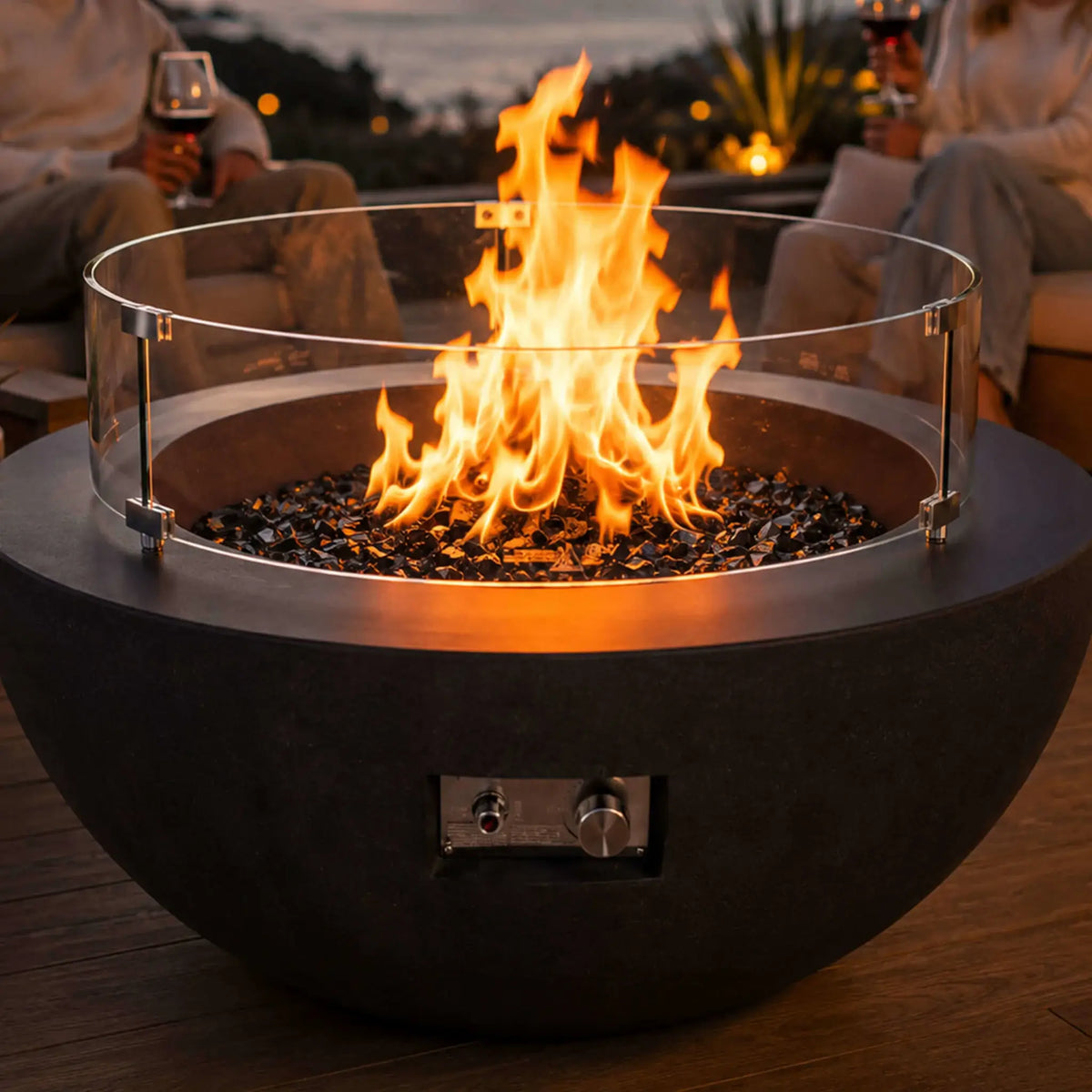 Flame Havens 28" Diameter x 7" Tall Tempered Glass Wind Guard