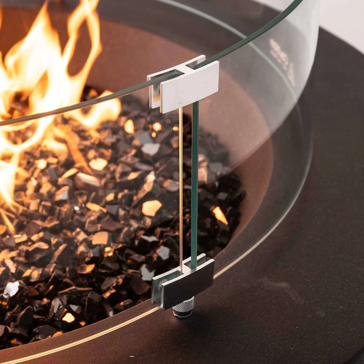 Flame Havens 28" Diameter x 7" Tall Tempered Glass Wind Guard