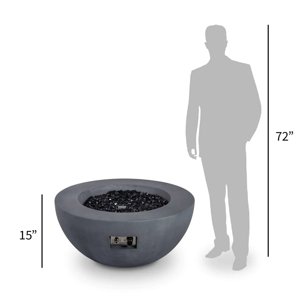 Flame Havens 36” Round Natural Gas GFRC Fire Pit