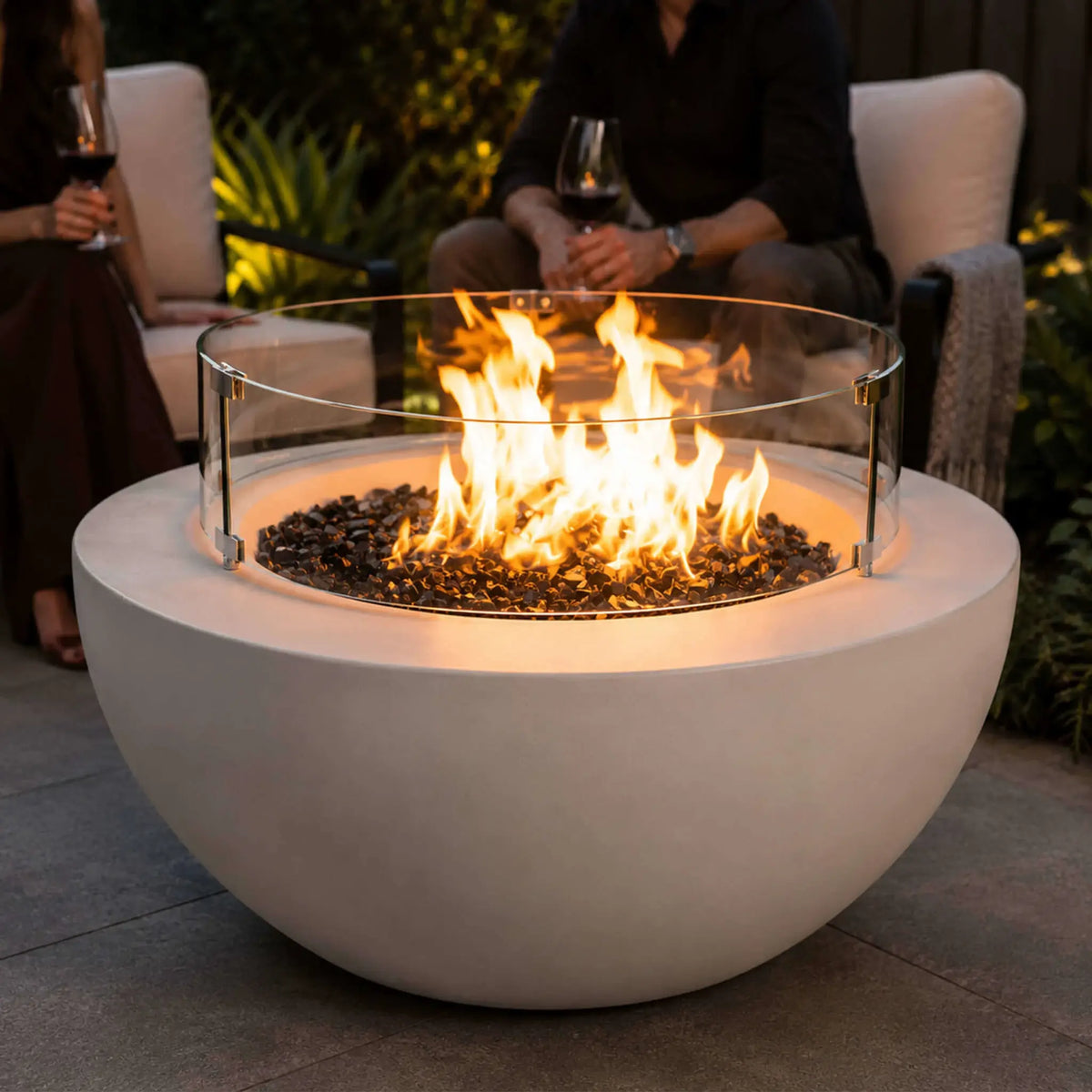 Flame Havens 28" Diameter x 7" Tall Tempered Glass Wind Guard