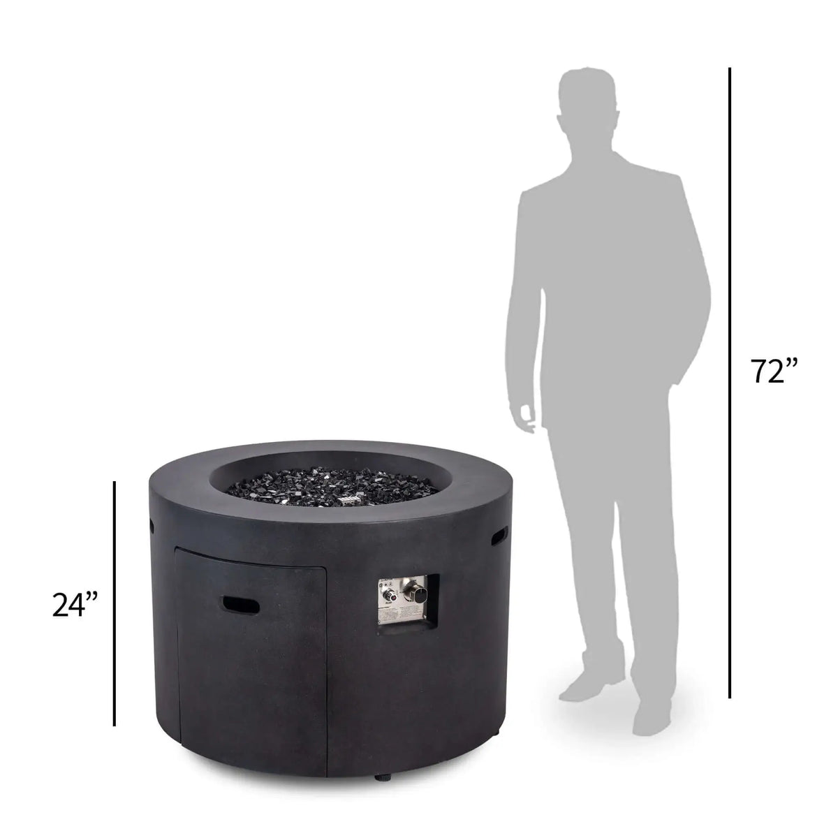 Flame Havens 36” Round Propane Gas GFRC Fire Pit