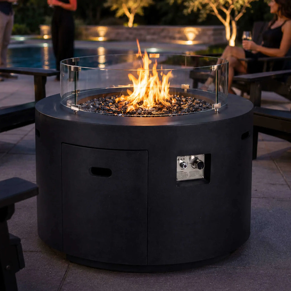Flame Havens 28" Diameter x 7" Tall Tempered Glass Wind Guard