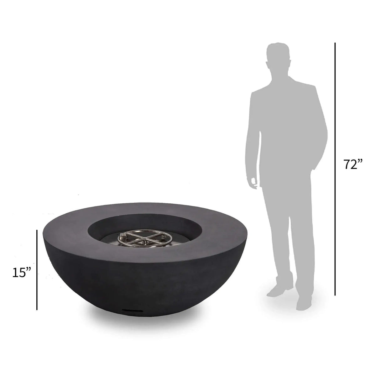 Flame Havens 43" Round GFRC Concrete Natural Gas Fire Pit