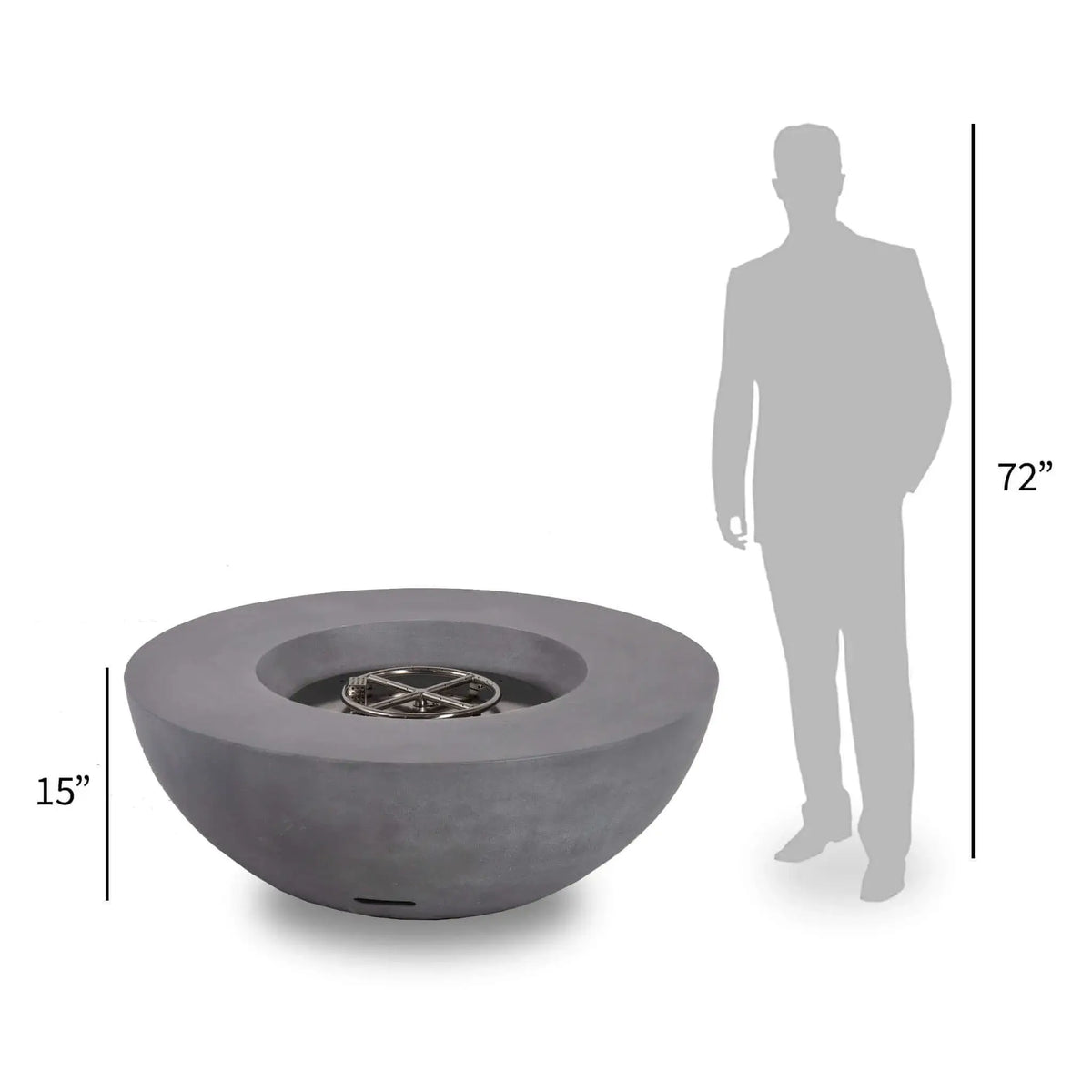 Flame Havens 43" Round GFRC Concrete Natural Gas Fire Pit