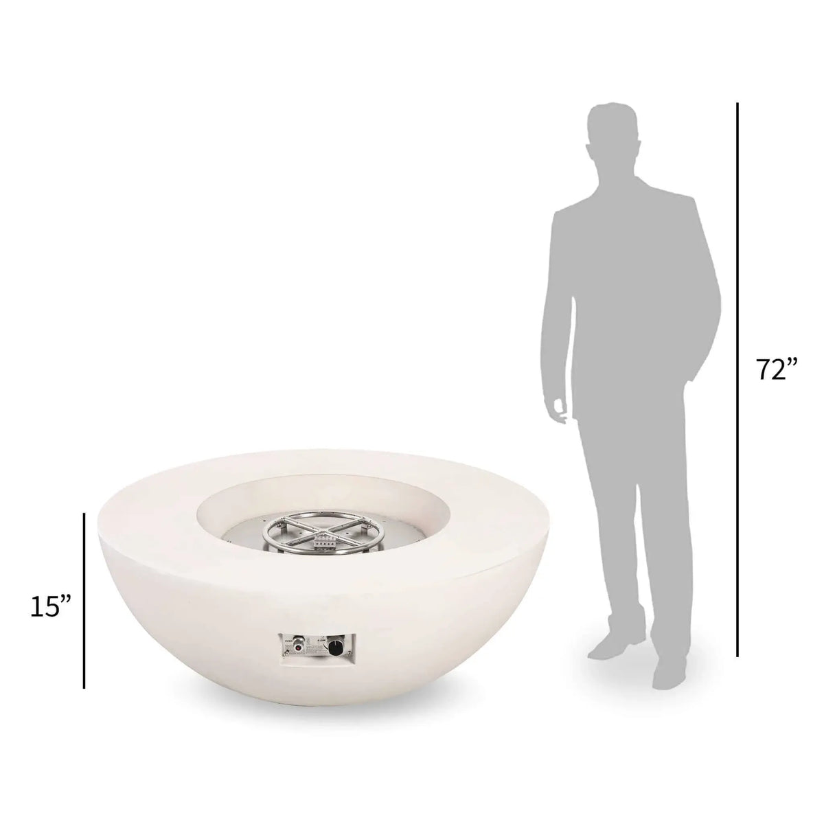 Flame Havens 43" Round GFRC Concrete Natural Gas Fire Pit