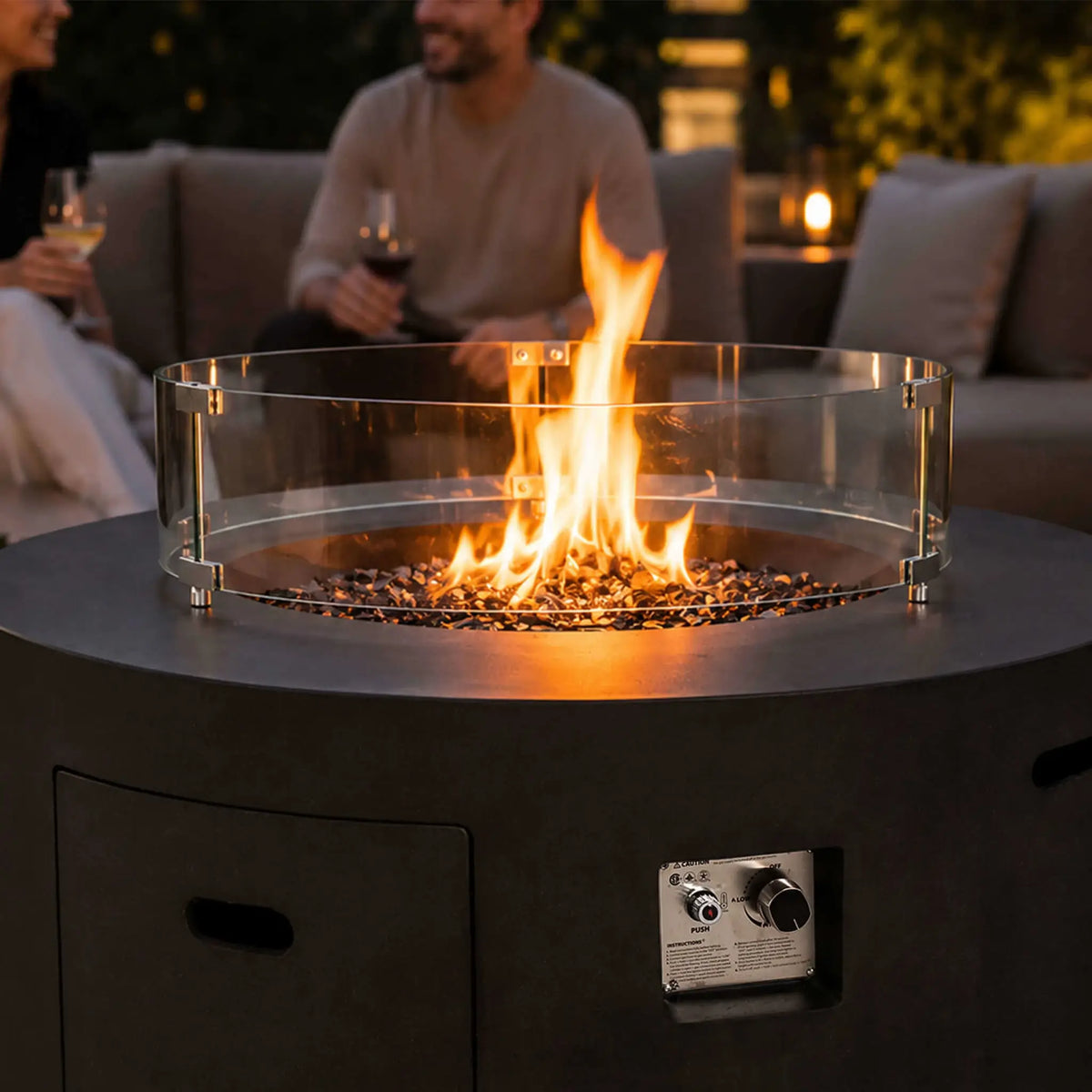 Flame Havens 28" Diameter x 7" Tall Tempered Glass Wind Guard