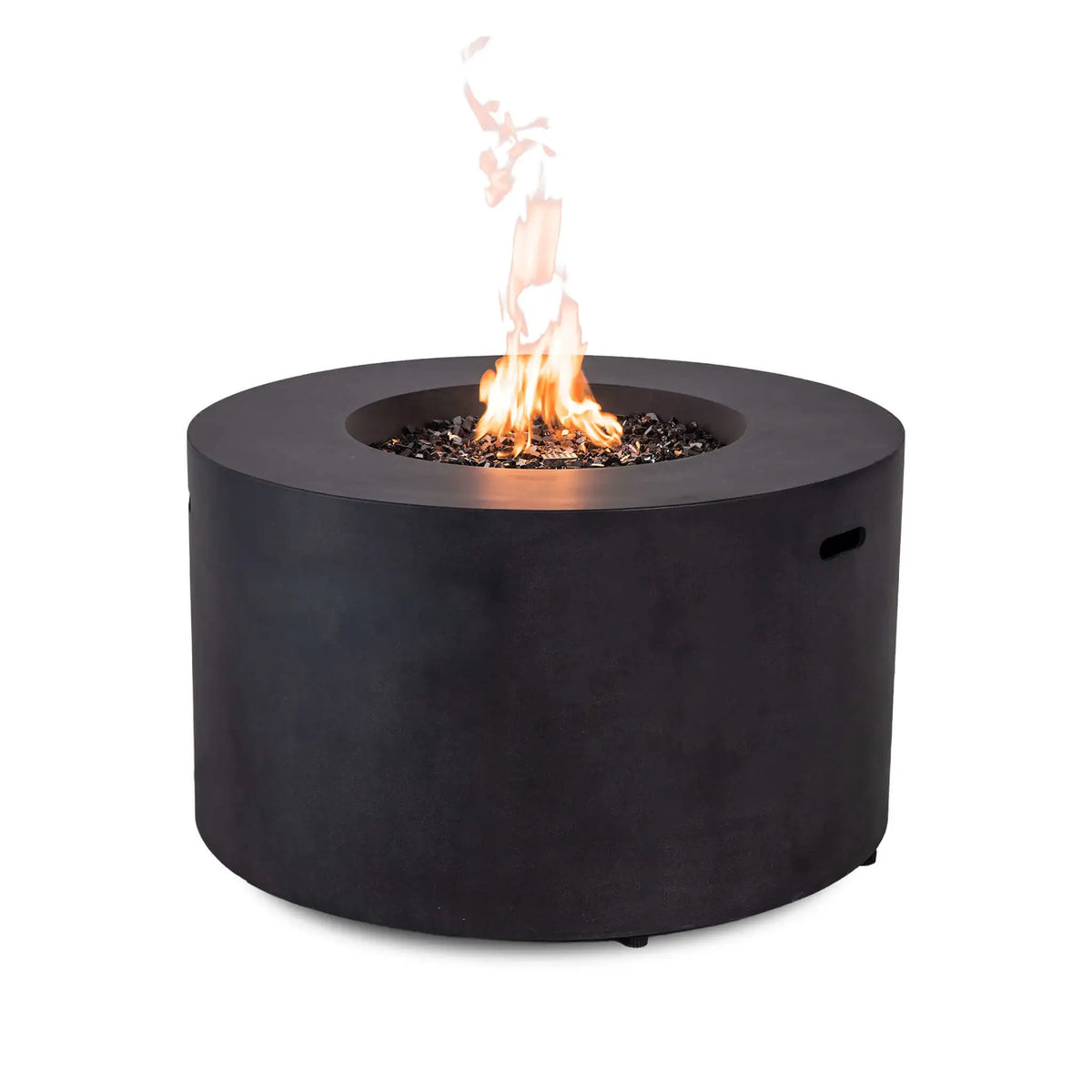 Flame Havens 43" Round GFRC Concrete Propane Gas Fire Pit with Hidden Tank Drawer