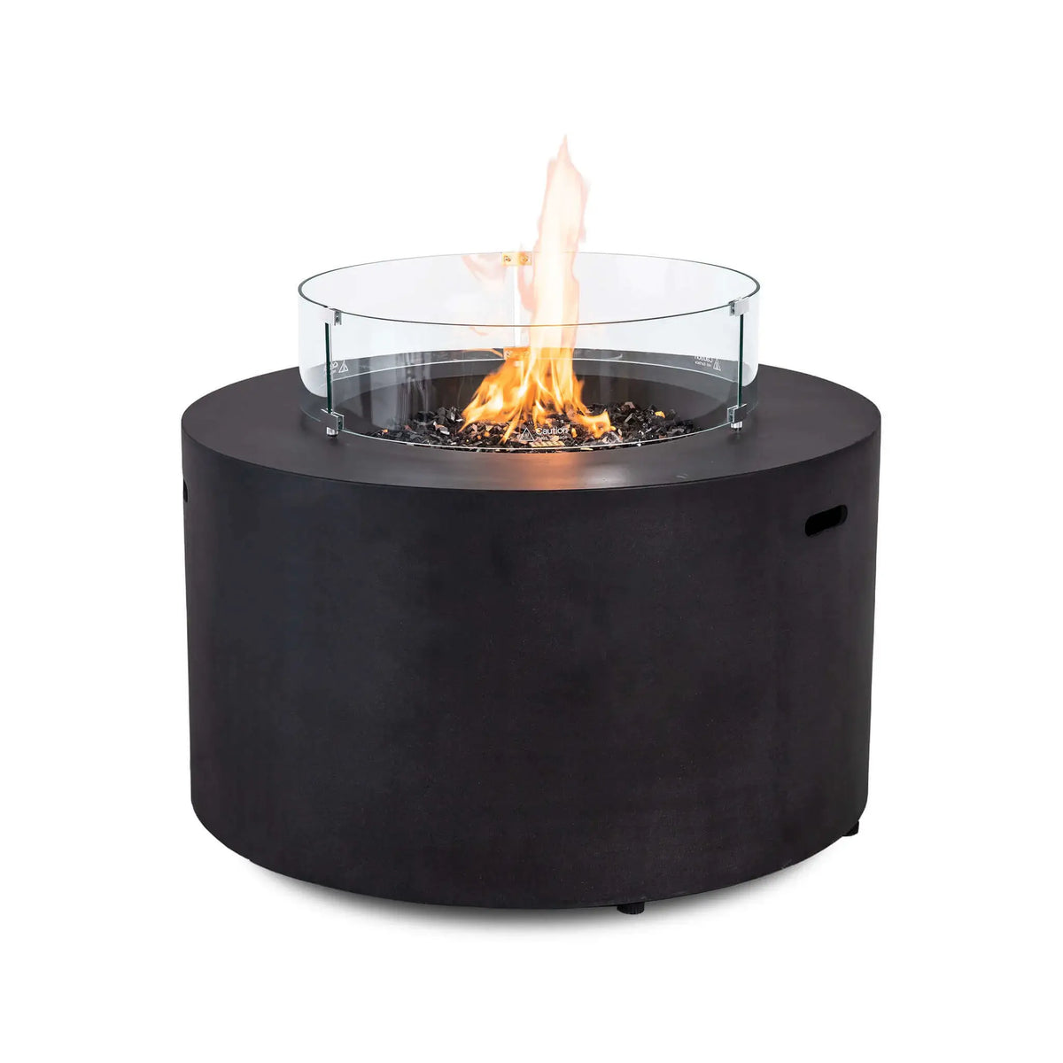 Flame Havens 43" Round GFRC Concrete Propane Gas Fire Pit with Hidden Tank Drawer