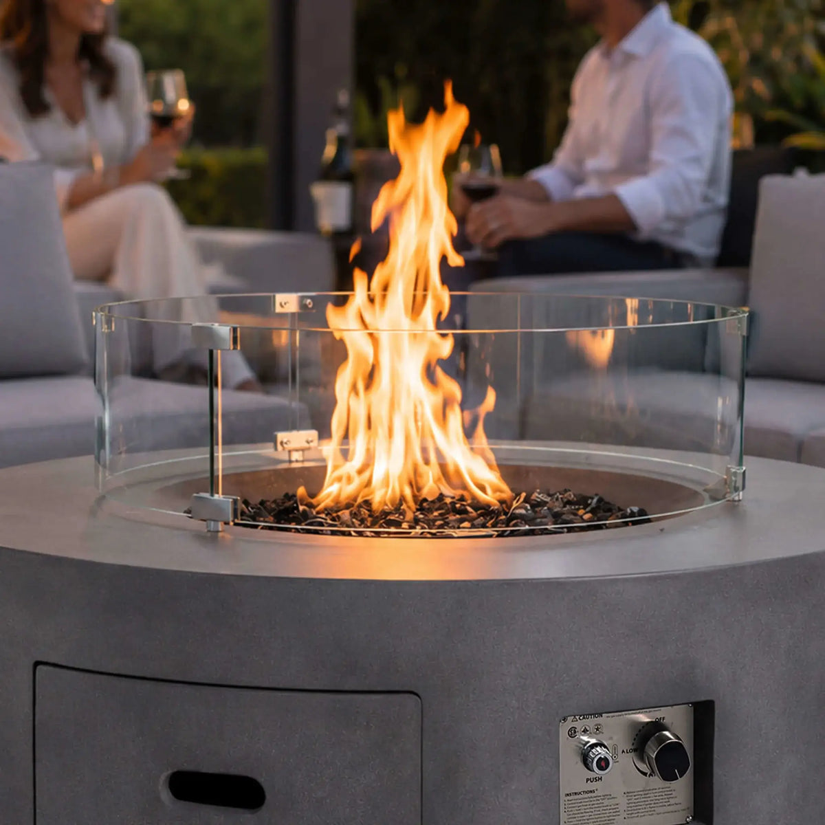 Flame Havens 28" Diameter x 7" Tall Tempered Glass Wind Guard