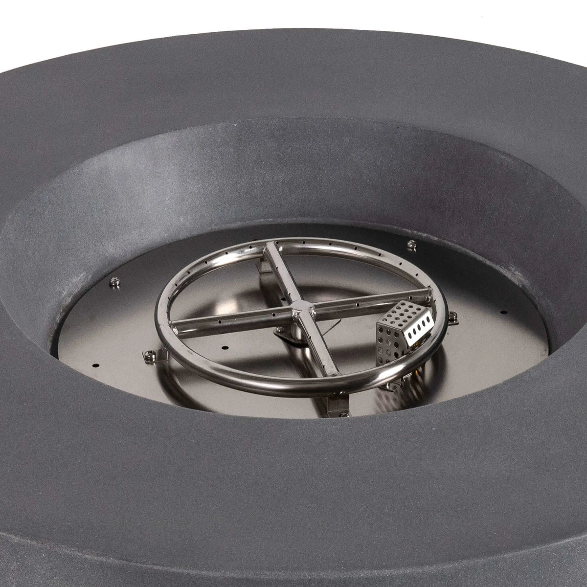 Flame Havens 43" Round GFRC Concrete Propane Gas Fire Pit with Hidden Tank Drawer