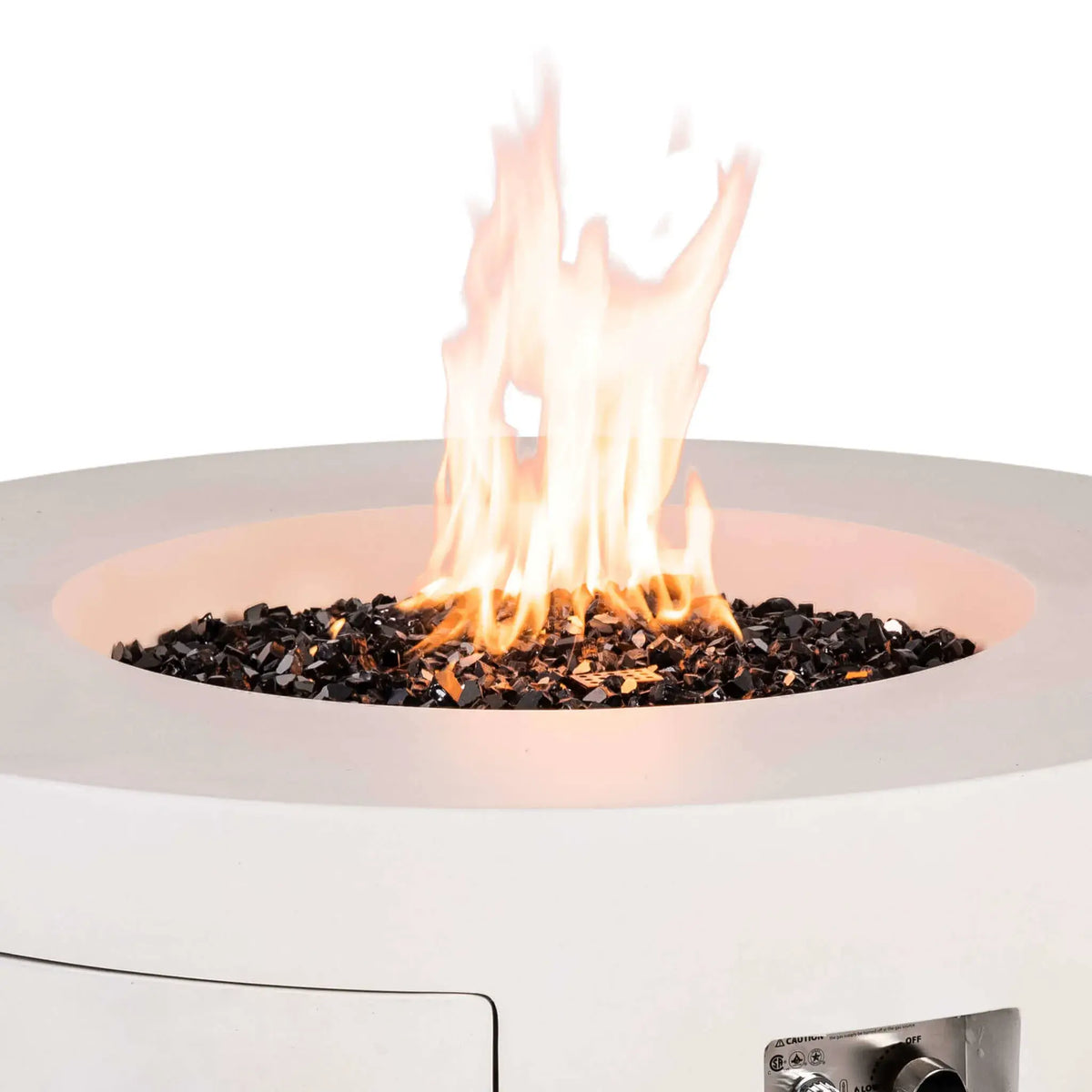 Flame Havens 43" Round GFRC Concrete Propane Gas Fire Pit with Hidden Tank Drawer