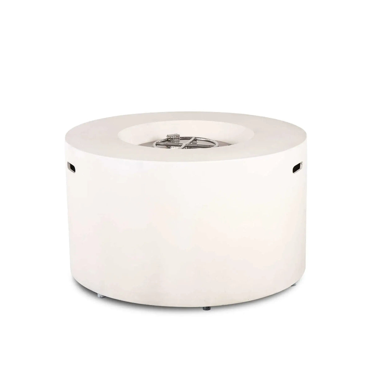 Flame Havens 43" Round GFRC Concrete Propane Gas Fire Pit with Hidden Tank Drawer